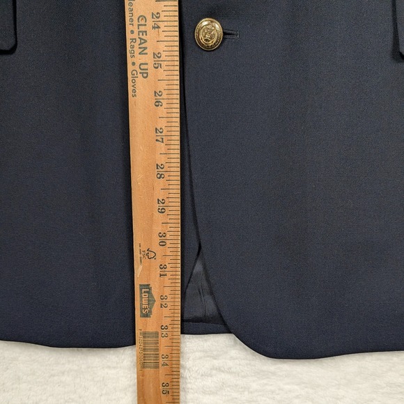 Vintage Jos. A. Bank Blazer Mens 46L Navy 100% Wool Gold Button Sport Coat USA - Picture 7 of 13